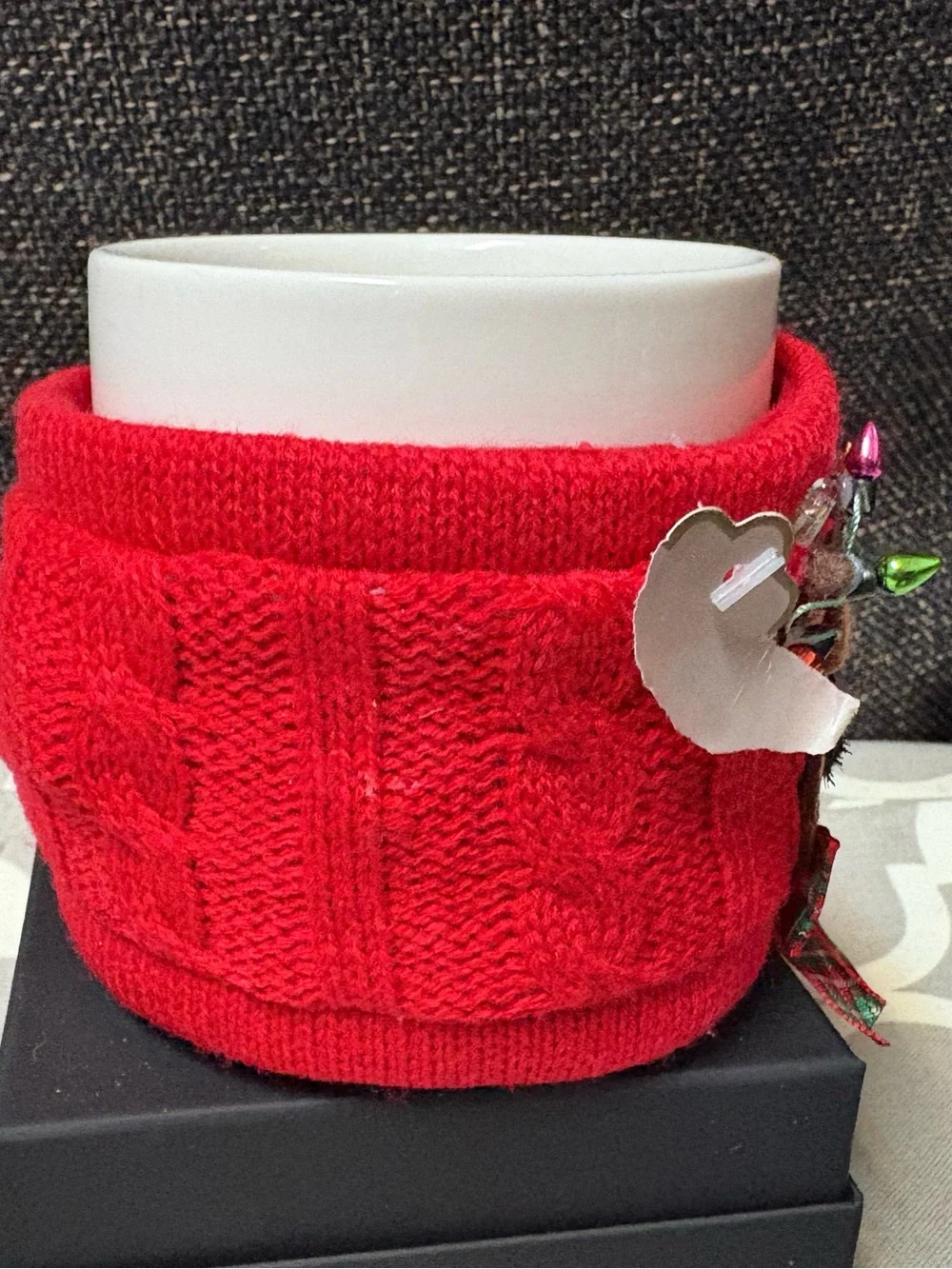 Pier 1 Light Up LED Reindeer Sweater Porcelain Mug